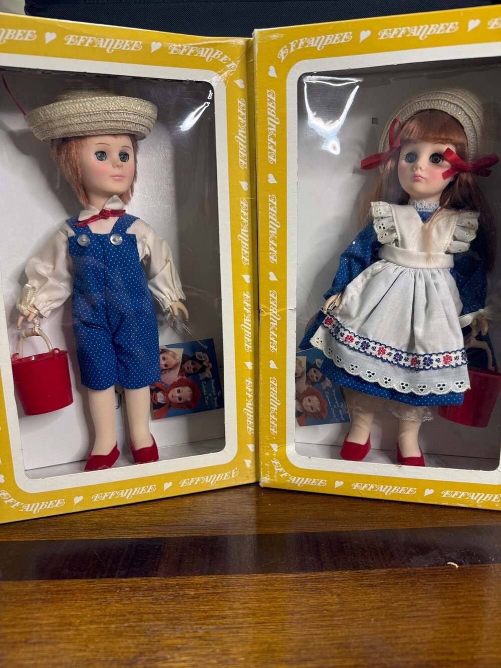 Vintage Effanbee Jack and Jill Story Book Collection 11 inch Dolls in Box